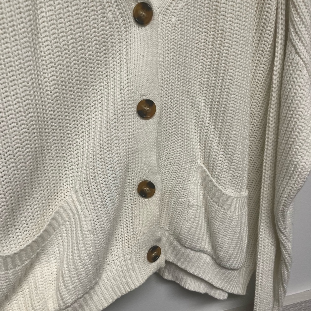 White Cardigan Sweater Top - Picture 2 of 5